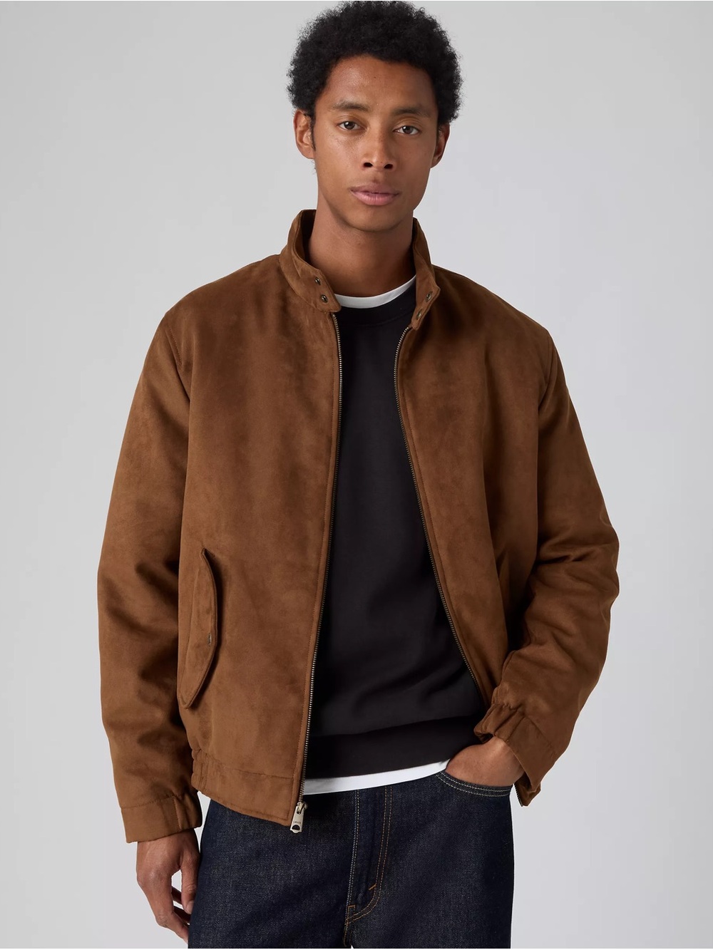 Men’s Levi’s Brown Suede Harrington Bomber Jacket